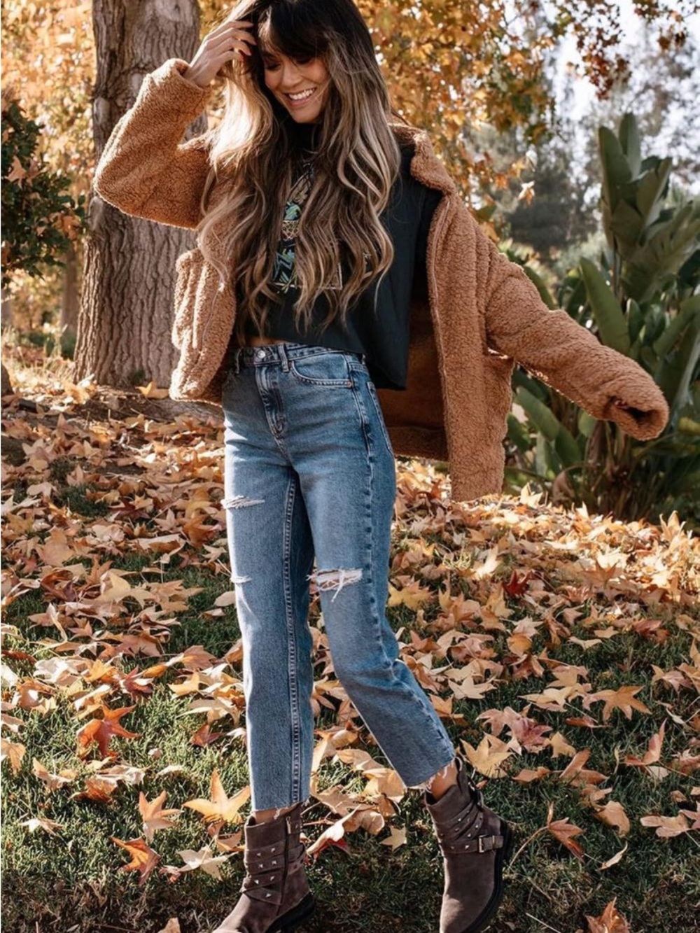 Women's Teddy Faux Shearling Coat - Black